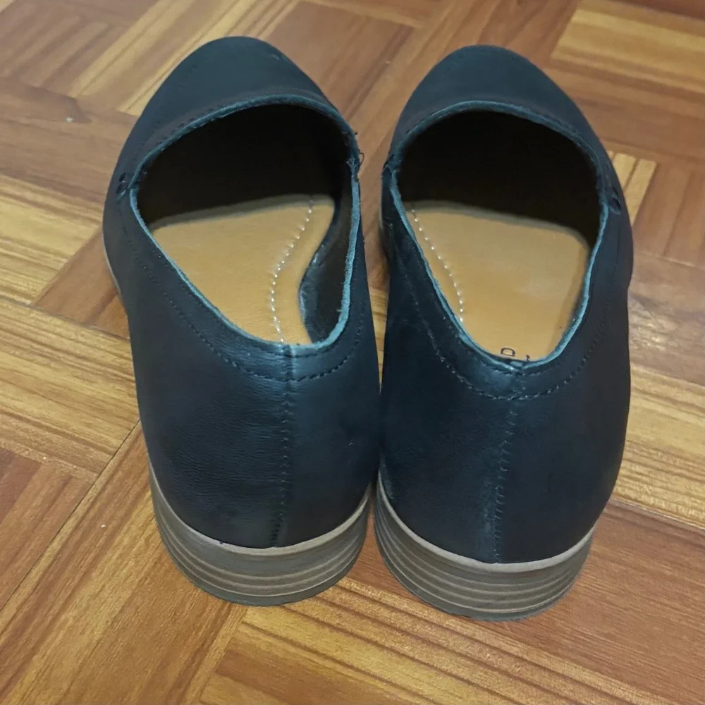 Lucky Brand Fiana Black Leather Loafers Flats Womens 8M  Professional‎